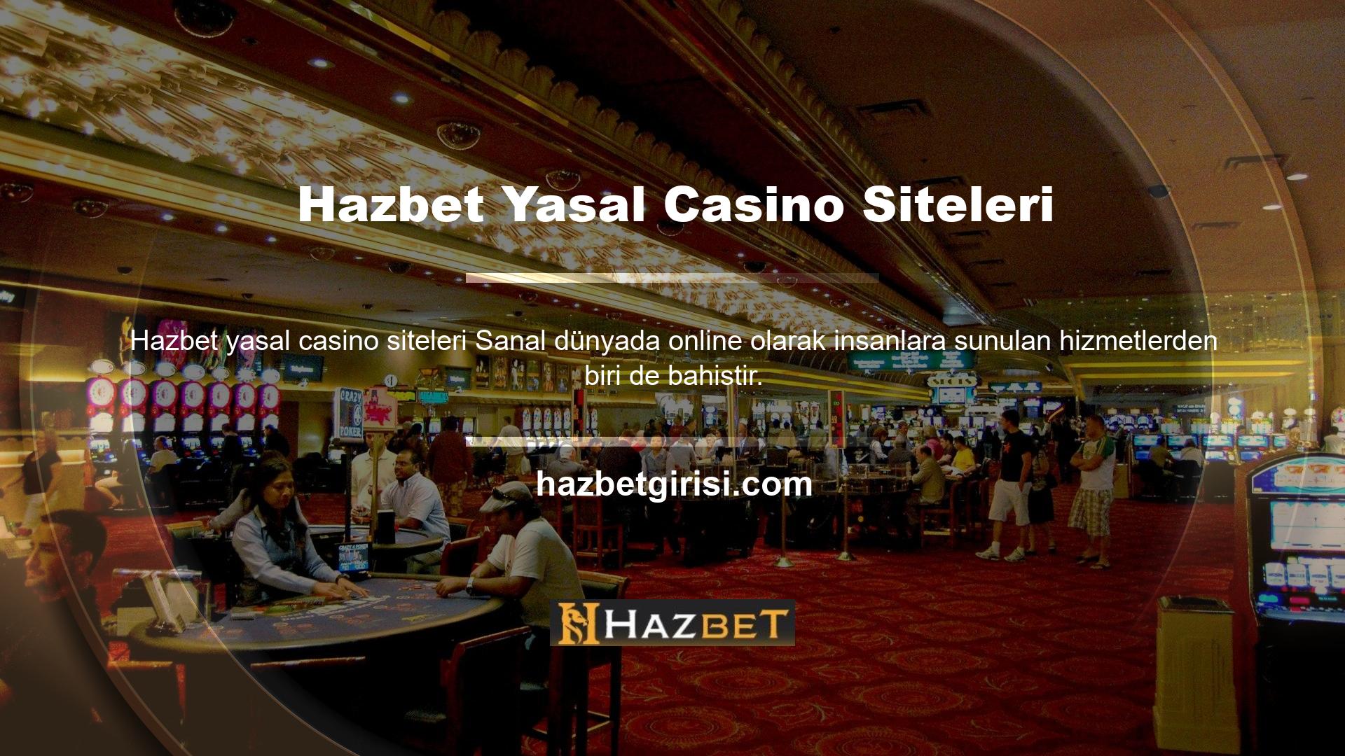 Casino oyunları casino siteleri tarafından sağlanmaktadır
